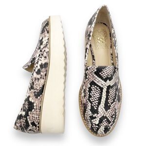 Vince Camuto Nornand Leather Platform Slip-On Nude Snake Print Sneaker Size 6